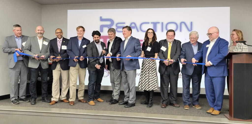 Kairos Power co-founders and VIP guests cut the ribbon to open the Reaction Time exhibit at the American Museum of Science and Energy